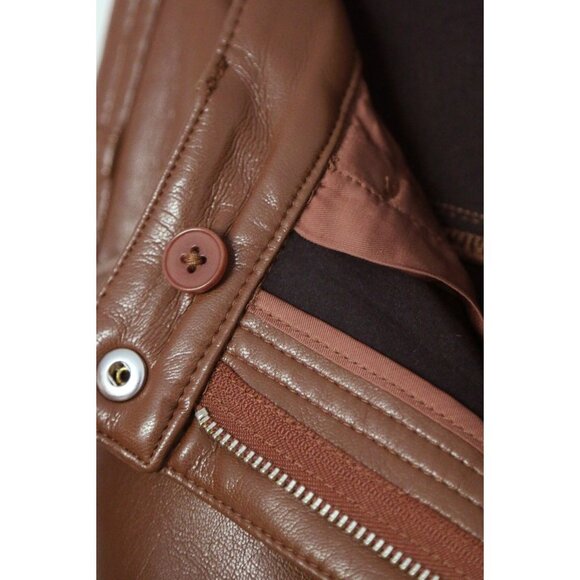 Wilfred Aritzia Beatrix Pants in Cognac Vegan Faux Leather Flared Pants 6 $148 - Picture 12 of 16